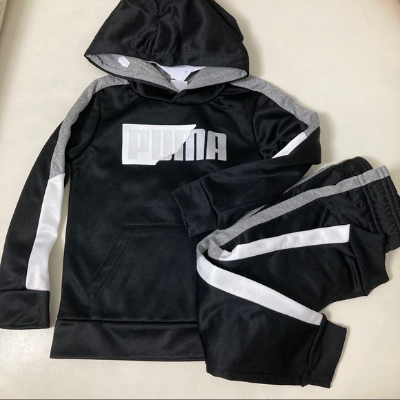 Puma Other - Puma grey black warm hoodie pants set 4010